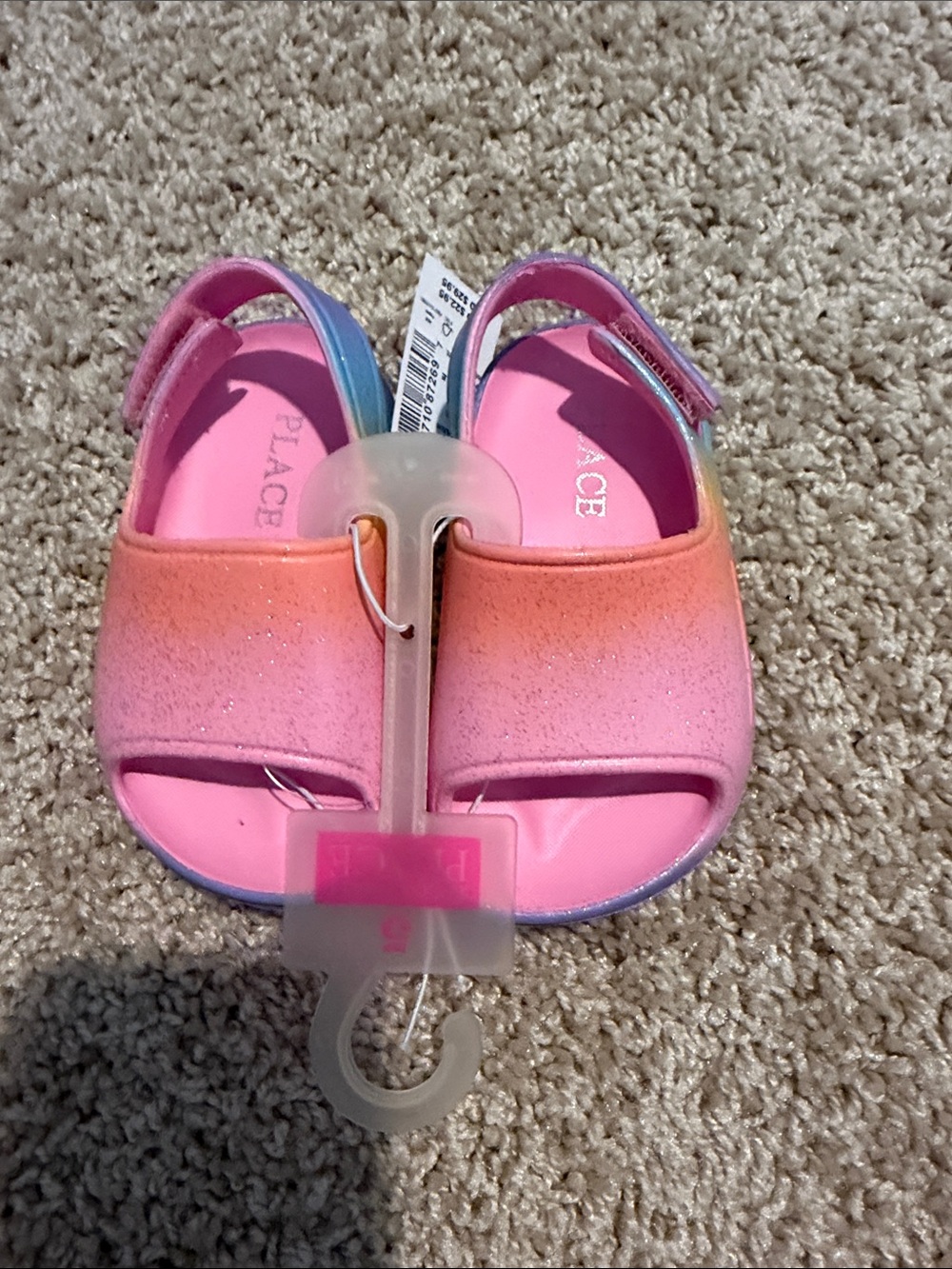 The Children's Place Pink to Orange Ombre Glitter Slingback Sandals